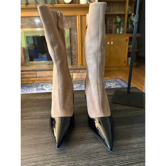 NWOT $1225 Alaïa Nude Suede / Black Patent Short Boot 90 Size 41 - Picture 11 of 11
